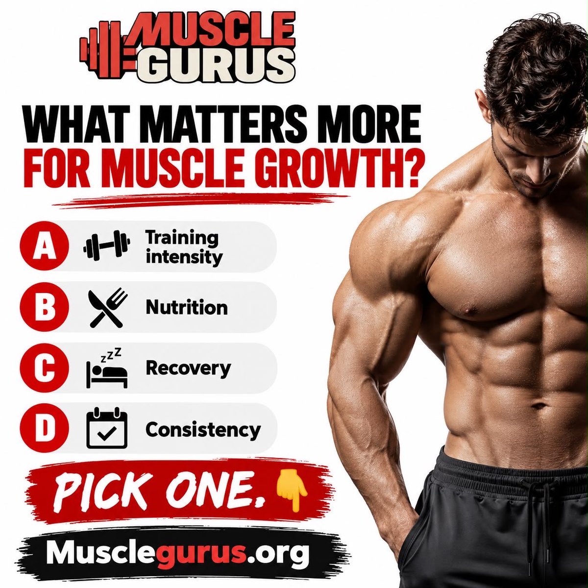 carey5421325908's tweet photo. What really drives muscle growth?
Training hard is important—but nutrition, recovery, and consistency all play a role.
🔥 If you had to pick ONE, what matters most?
Join the fitness conversation at https://t.co/F0Sml79pnp
#MuscleGurusOrg #MuscleGrowth #FitnessCommunity #Body https://t.co/BIYweX89Z2