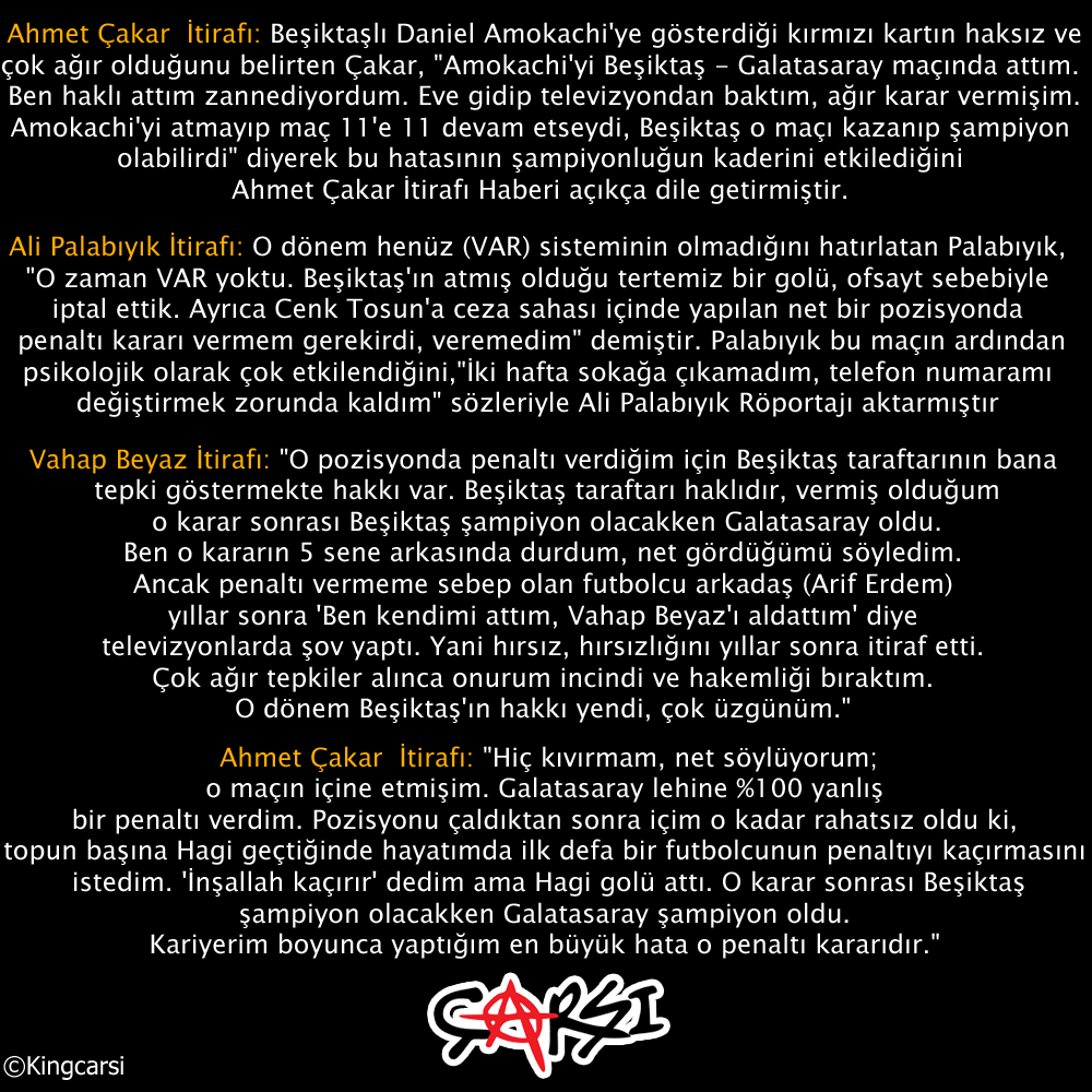 KingcArsi's tweet photo. "HATA" DEĞİL, BİLİNÇLİ BİR OPERASYON! 

Görseli açın ve iyi bakın. Yıllarca düdükleriyle Beşiktaş'ın emeğini, şampiyonluklarını ve milyonlarca taraftarın hakkını gasp edenler, emekli olduktan sonra ekranlara çıkıp birer birer günah çıkarıyor.

Biz Beşiktaş taraftarıyız; insan elinin değdiği yerde hata olabileceğini biliriz. Ancak Beşiktaş maçlarında yaşanan kronik adaletsizliklerin hiçbirinin "hata" olmadığına artık adımız gibi eminiz!

Dünün hakemleri "Yanlış penaltı verdim, şampiyonluk gitti, vicdanım sızlıyor" diye itiraf ediyor. Peki ya bugün? Teknolojinin zirve yaptığı, gözümüzün önündeki VAR sisteminin bile Beşiktaş'ın tertemiz gollerini görmezden geldiği bir düzende yaşananlar artık hata değil, apaçık ART NİYETTİR!