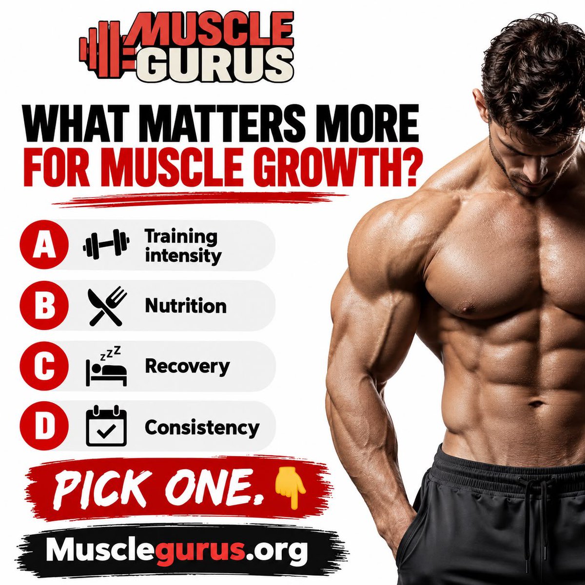 kim223760088656's tweet photo. What really drives muscle growth?
Training hard is important—but nutrition, recovery, and consistency all play a role.
🔥 If you had to pick ONE, what matters most?
Join the fitness conversation at https://t.co/C4FMO17uxO
#MuscleGurusOrg #MuscleGrowth #FitnessCommunity #Body https://t.co/gSK071mpW7