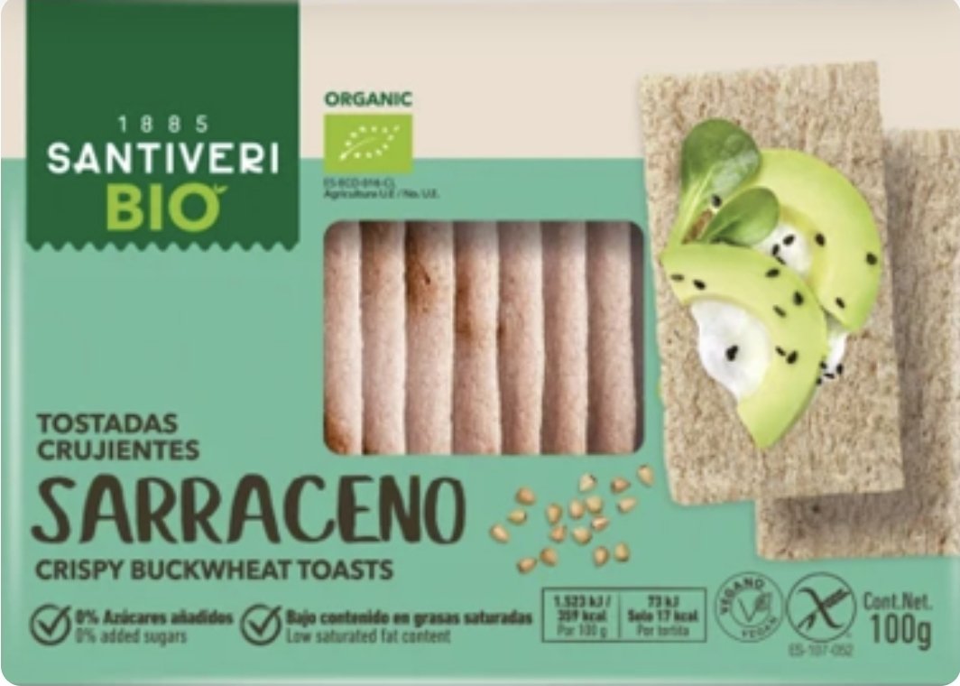 AESAN_gob_es's tweet photo. ⚠️ Exclusivamente para personas con problemas derivados de la ingesta de gluten: presencia de gluten en tostadas de trigo sarraceno.
▶️Nombre: Tostadas crujientes sarraceno
▶️Marca: SANTIVERI BIO
▶️Fecha de consumo preferente: 01/12/2027
📌https://t.co/ddn0Zs8Dwf https://t.co/T6Cn5vqCVt