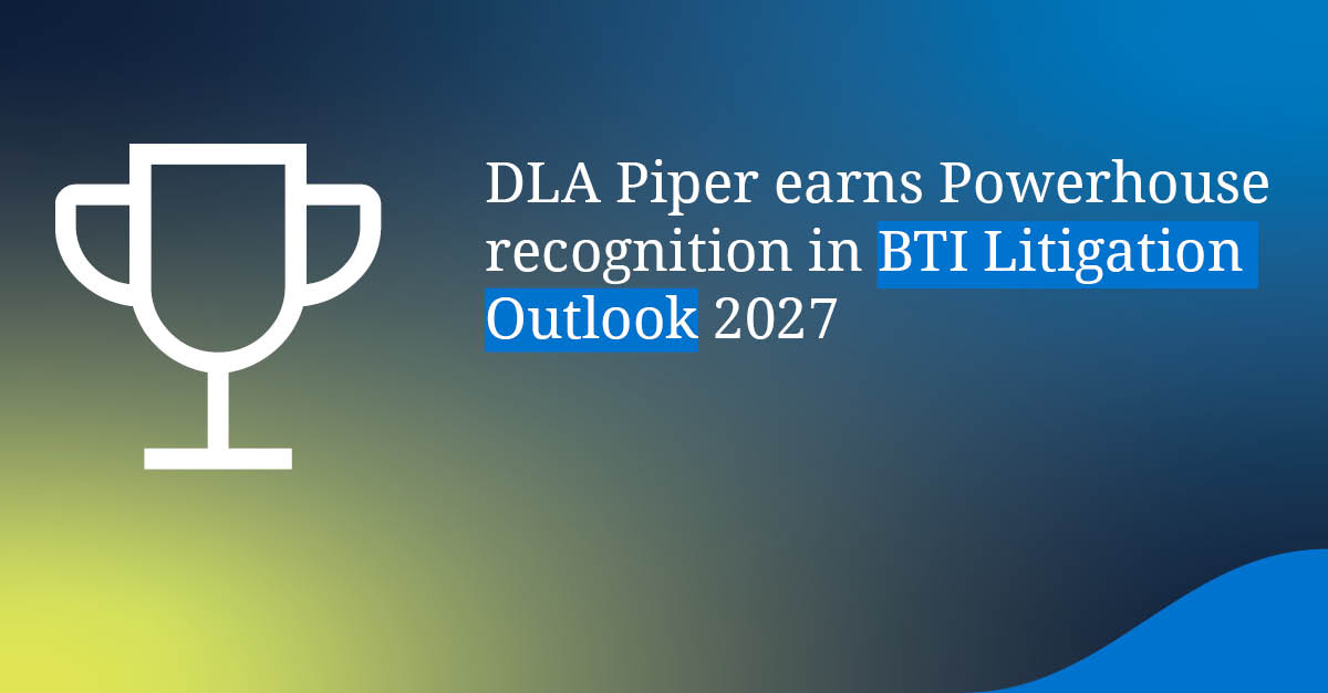 DLA_Piper's tweet photo. DLA Piper has once again earned the highest recognition in BTI Consulting Group’s Litigation Outlook report, earning Powerhouse status in cybersecurity, product liability, complex commercial, commercial, and generative AI litigation.

Read more: https://t.co/te5iHWdrDk https://t.co/jaMbQyxD1H
