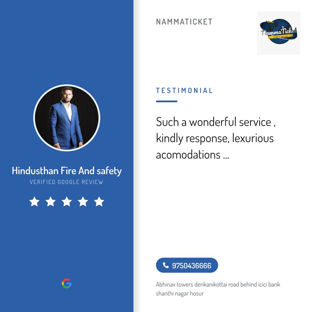 RouZombie's tweet photo. Hindusthan Fire And Safety praises Nammaticket for exceptional service, curated Hosur tourism packages, and expert travel guidance. Explore Hosur with tailored travel solutions. https://t.co/cswuV7tu3b