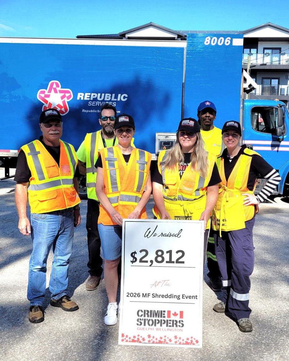 CSGWtips's tweet photo. Another amazing #MountForest #ShreddingEvent! Here, volunteers and staff announce that $2,812 was raised to support #CSGW. Thank you for doing your part to reduce #IdentityTheft! https://t.co/zzSq82ydjE