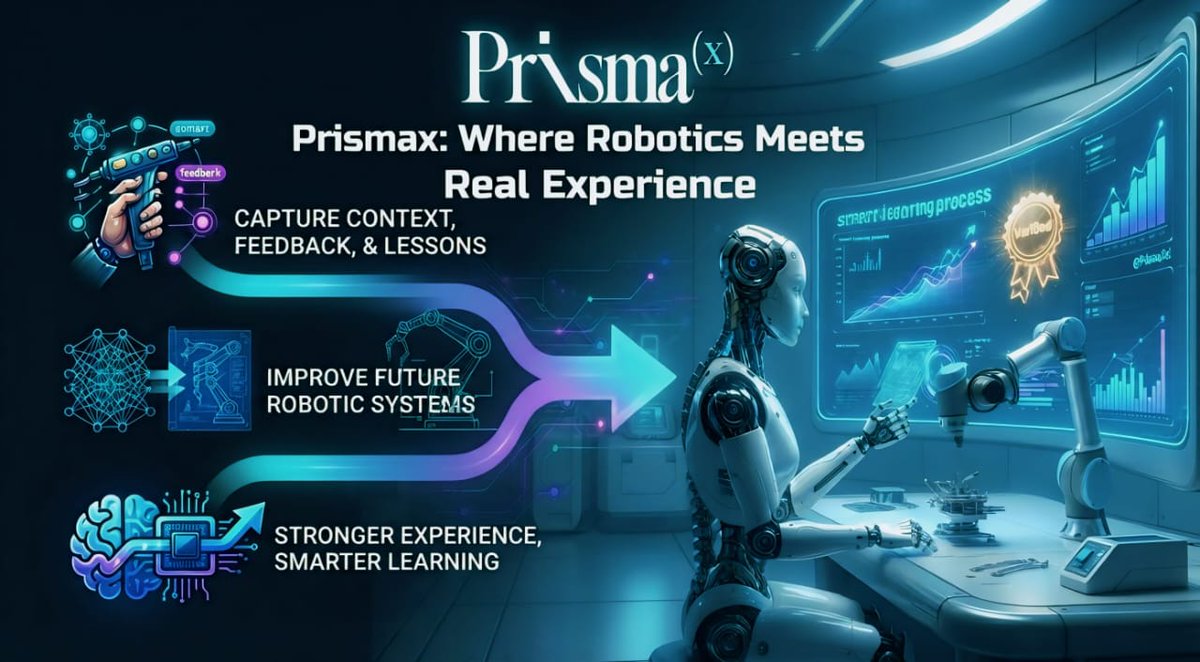 MusaraFx's tweet photo. PrismaX is building where robotics meets real experience

Every completed task leaves behind more than a result

It leaves behind context feedback and lessons that can improve future systems

The stronger the experience the smarter the learning process

@PrismaXai @MaxC16134 https://t.co/OMIyVVJcI6