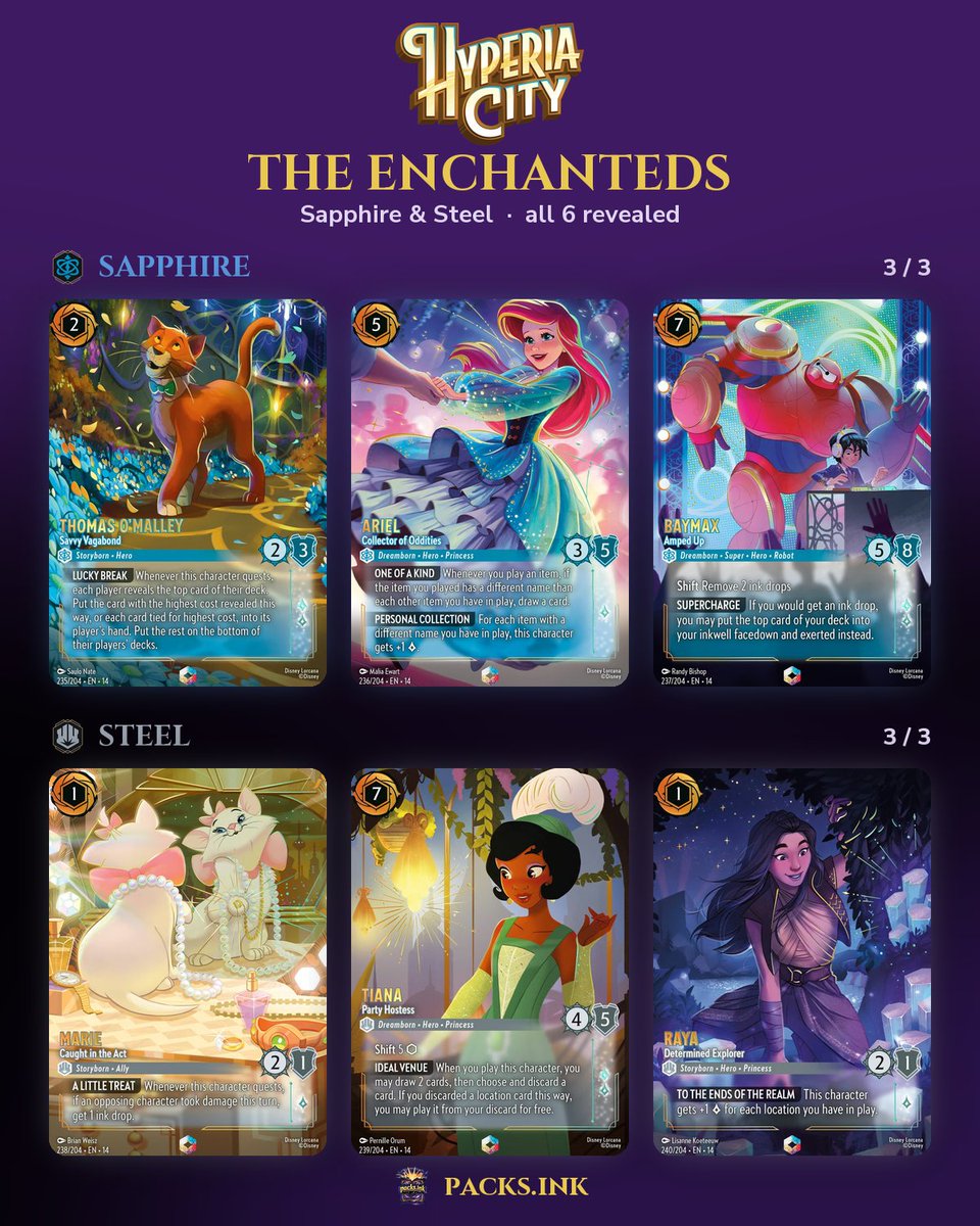 Packs_Ink's tweet photo. All 18 Hyperia City Enchanteds + 18 Epics are out ✨

Which one are you chasing? 👇 https://t.co/Xh66DHrz89