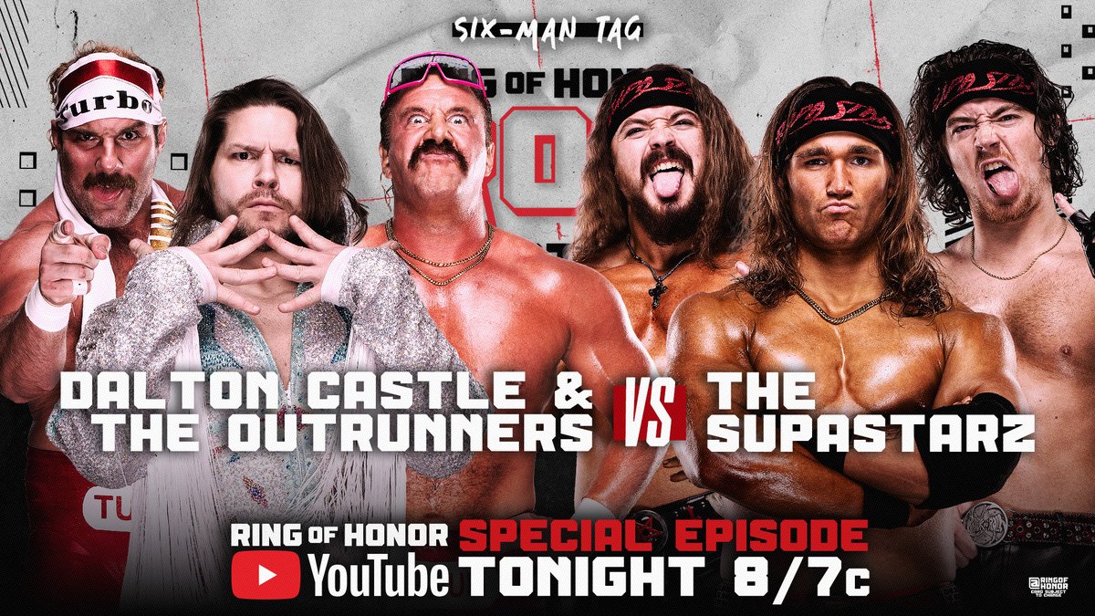 ringofhonor's tweet photo. The Supastarz face a major test against former #ROH World Six-Man Tag Team Champions @theDALTONcastle and The Outrunners!

📺 Watch this special YouTube episode of ROH TV 8/7c https://t.co/QSBZGFRsdU