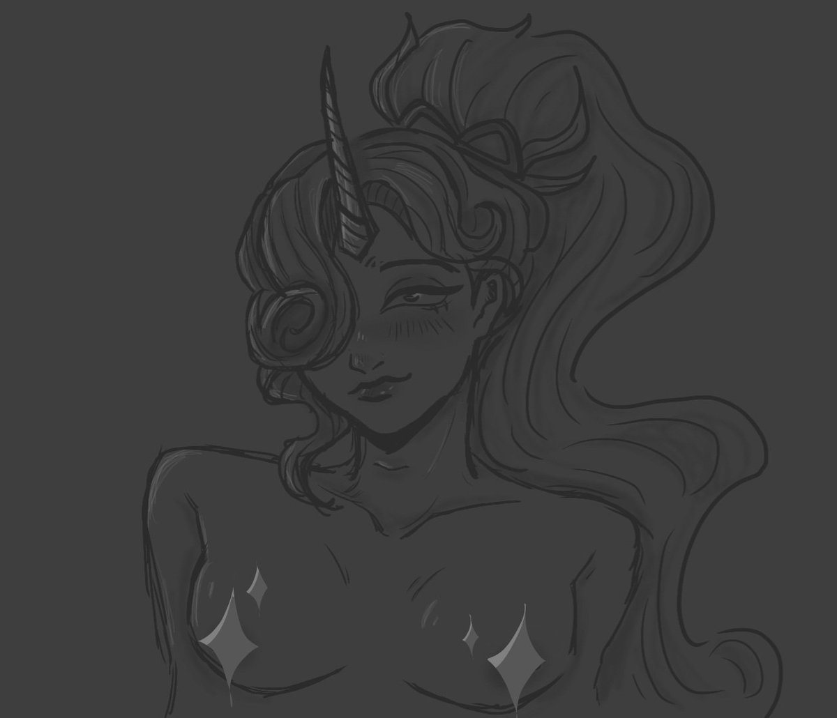 shootforthrill's tweet photo. old art, but i miss drawing my lovely unicorn wife celeste https://t.co/GkJqNmwylx