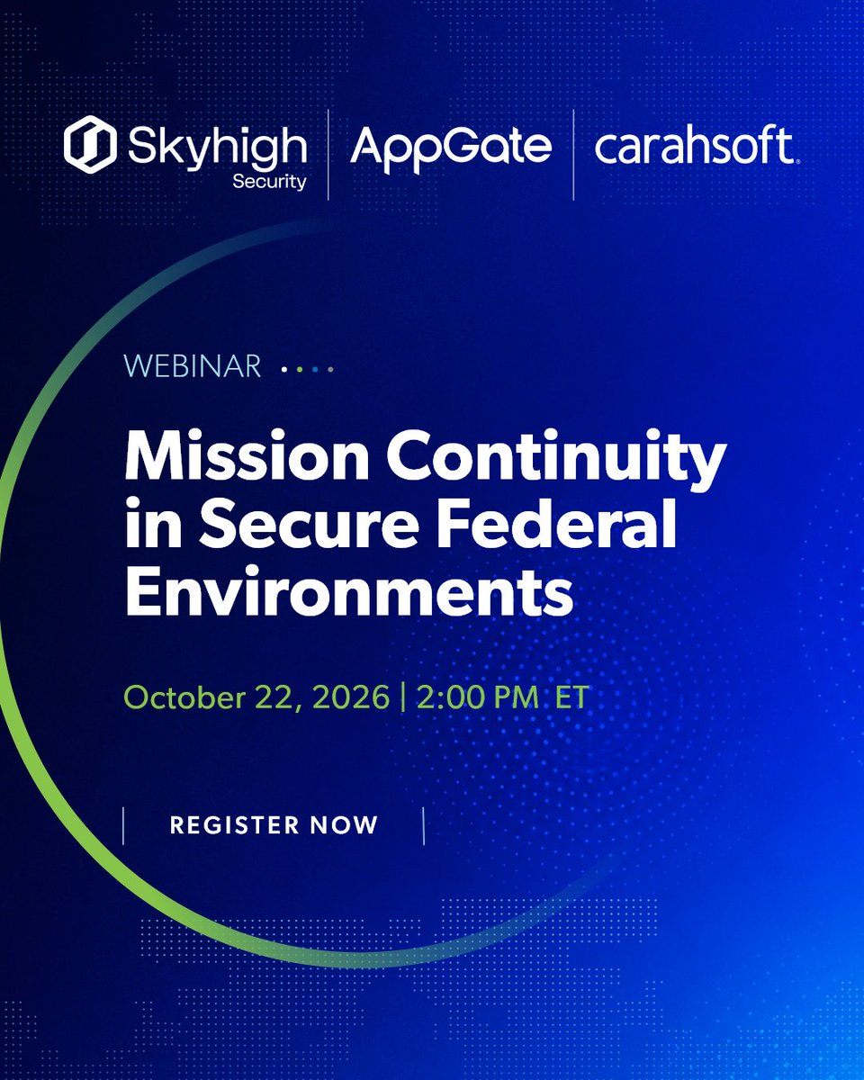 AppgateSecurity's tweet photo. Federal agencies must enforce data security policies apt the tactical edge. Join AppGate &amp; @SkyhighSecurity  for this @Carahsoft hosted webinar Thu., Oct. 22 at 2 PM ET to see how AppGate ZTNA &amp; Skyhigh Security Service Edge make that possible. 

Register: https://t.co/Xe0GxecuP5 https://t.co/RRx3S41B8T
