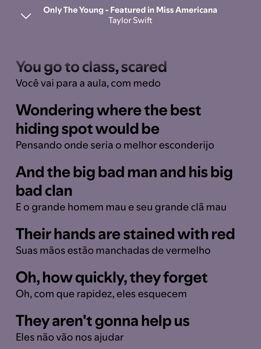 jeyvred's tweet photo. é bizarro que only the young da taylor swift diz tudo oq estamos passando agora https://t.co/KrYvEpkBcu