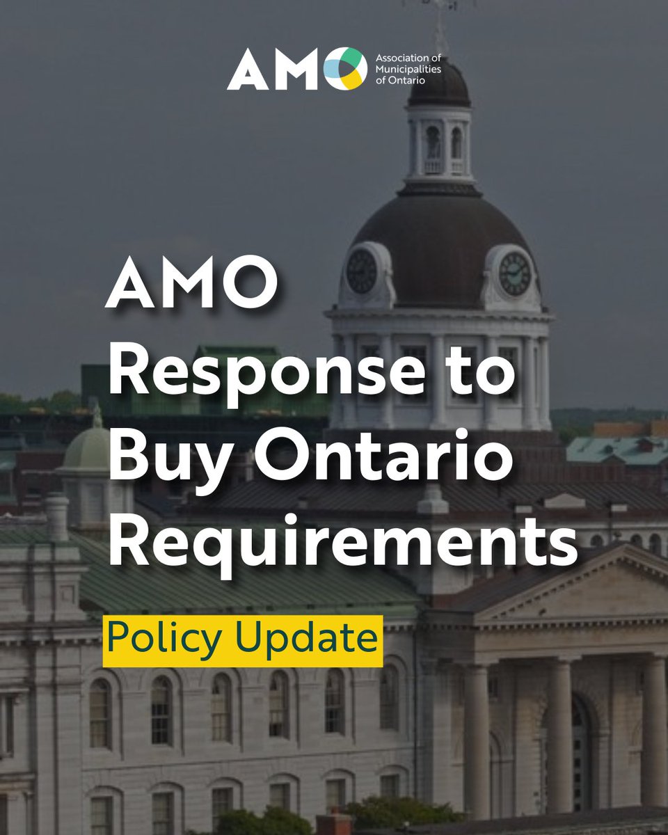 AMOPolicy's tweet photo. Municipalities understand the pressures facing Ontario, and are doing their part to grow local economies just as they have through past moments of economic uncertainty. 
 
AMO and its members are fully committed to working with industry partners and supporting provincial and federal efforts to respond to the threat of tariffs. 

https://t.co/Zzfrvoe9Db