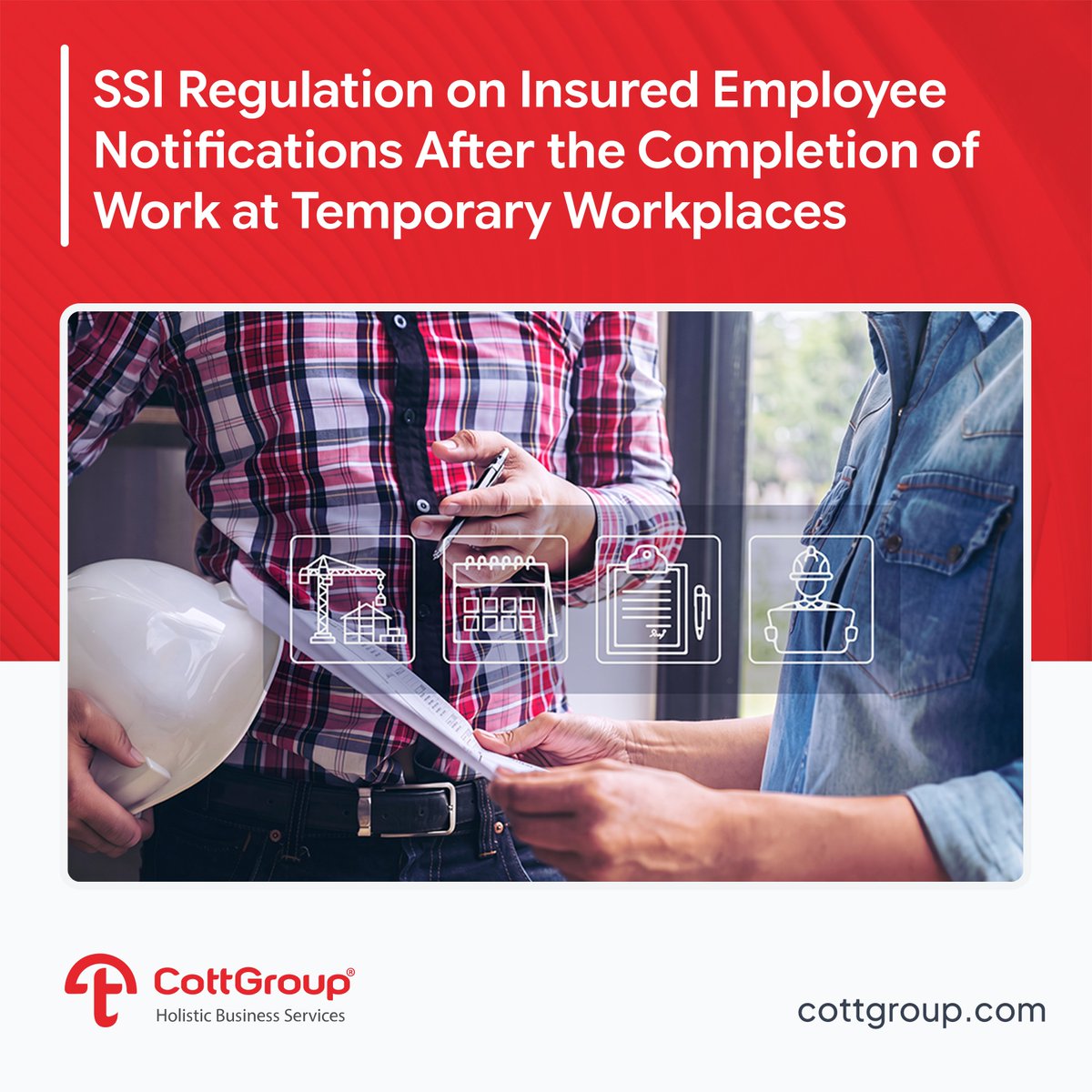 CottGroup's tweet photo. SSI Regulation on Insured Employee Notifications After the Completion of Work at Temporary Workplaces
Click for further details: https://t.co/xigNBttsko

#SSI #socialsecurity #employeenotifications #CottGroup https://t.co/2nX0KaqbCx