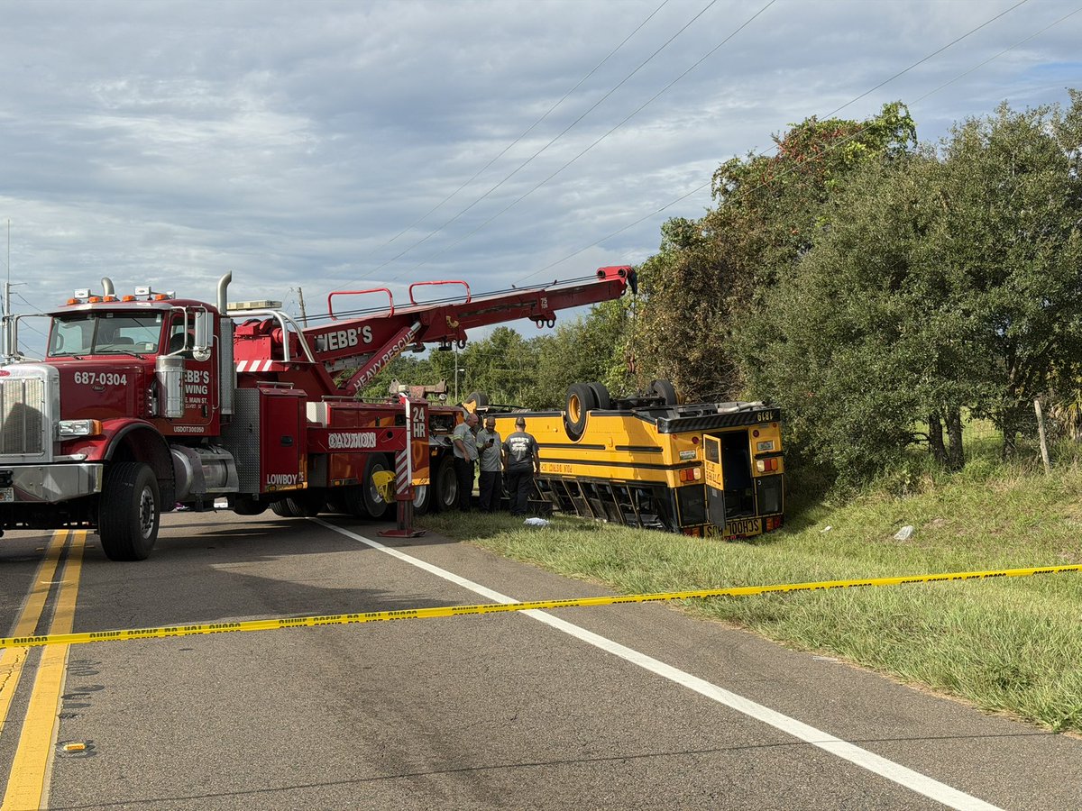 PolkCoSheriff's tweet photo. Sheriff Judd will brief the media at 10 a.m. at the scene of the school bus crash that occurred this morning on Lucerne Rd. https://t.co/7T6efdsHxe