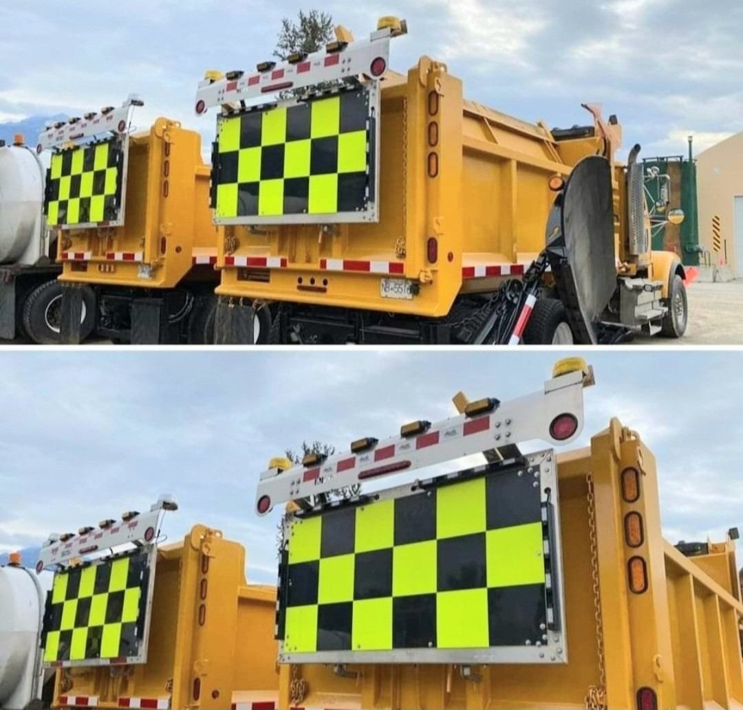 EmconSouthVI's tweet photo. Readying our winter units continues through Oct. We utilize custom-built conspicuity panels from our Merritt truck build facility. Watch for crew this winter with these panels lit up. Easily seen in reduced vis. #ShiftIntoWinter
#PlowTrucks #Whelen #BeSeen @TranBC @yyjtraffic https://t.co/Dq5bWhnQeE