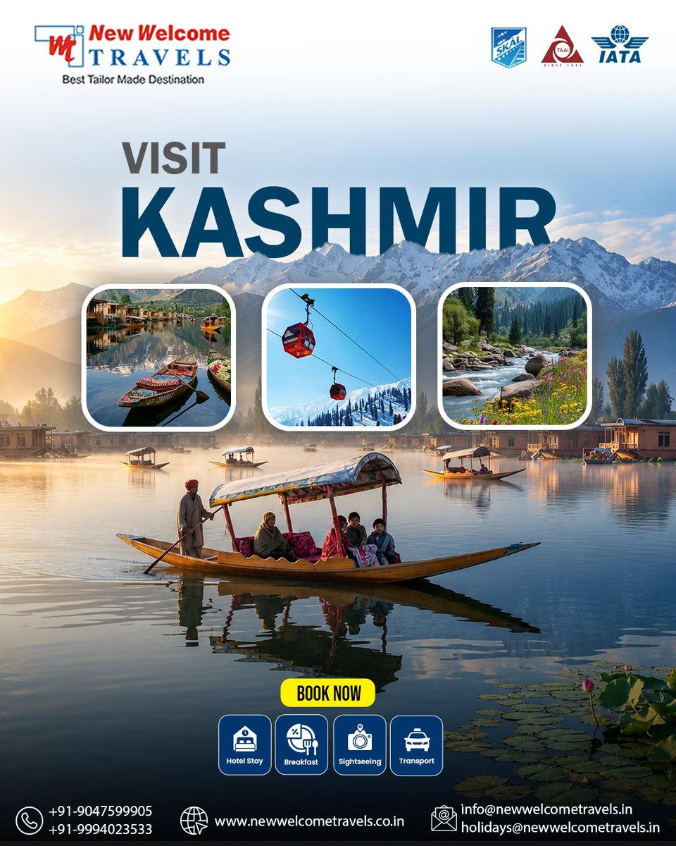 arturbangtheore's tweet photo. Discover Kashmir with New Welcome Travels, your tailor-made destination expert. Enjoy Dal Lake shikara rides, snow-capped mountains, hotel stays, breakfast, sightseeing and transport. Book your dream getaway today. https://t.co/ed23zjFDXY
