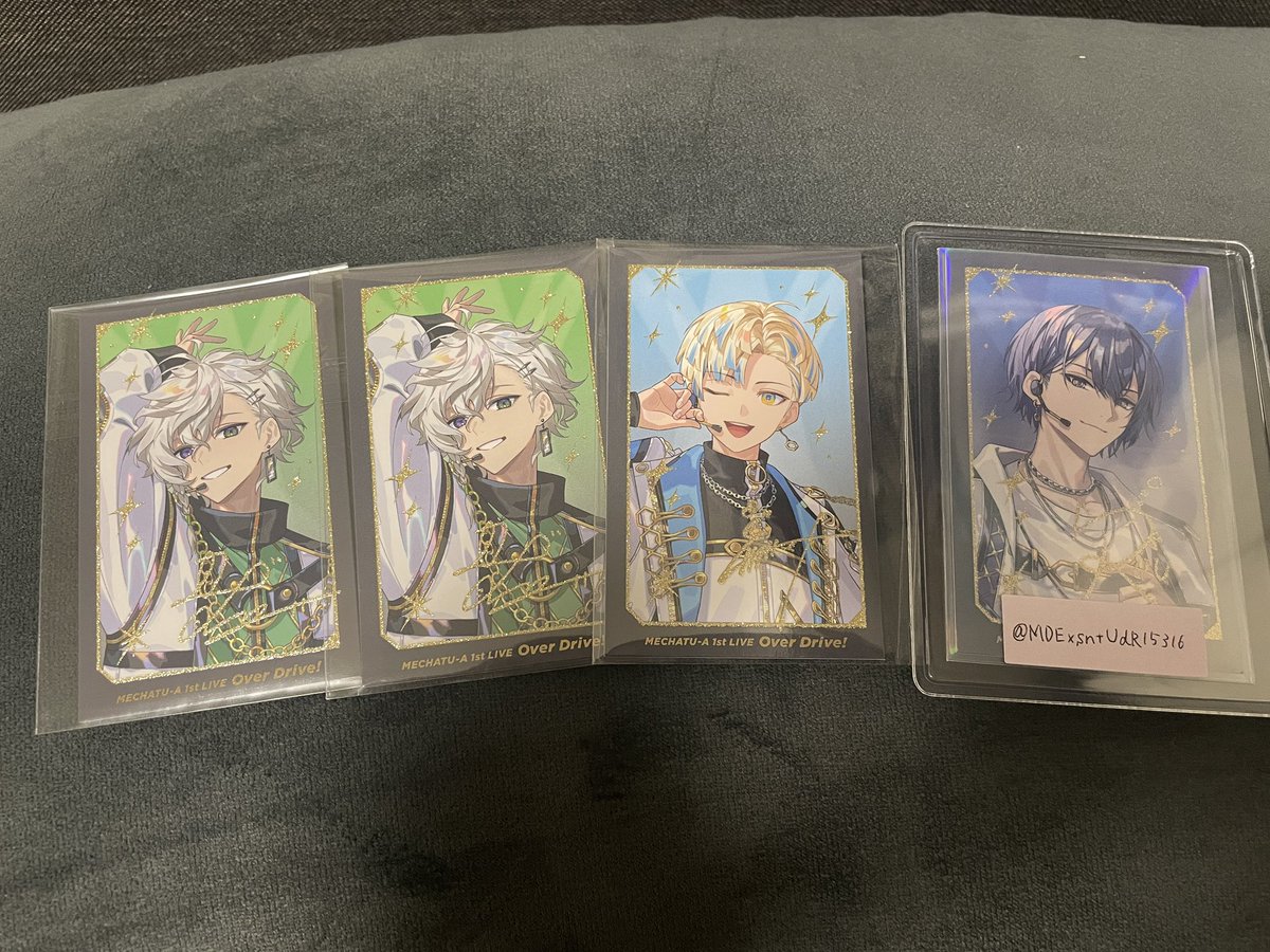 MDExsntUdR15316's tweet photo. 【交換】にじさんじ MECHATU-A めちゃつえー ライブ Over Drive! カード チェキ 缶バッジ
譲 画像1,2枚目
求 画像3,4枚目(青文字の数のみ希望)

10/10手渡しのみ
(手渡し場所は会場付近以外も相談可)
缶バッジは同種での交換のみ
まとめての方優先
お気軽にお声掛けください https://t.co/BgsHzFUO1j