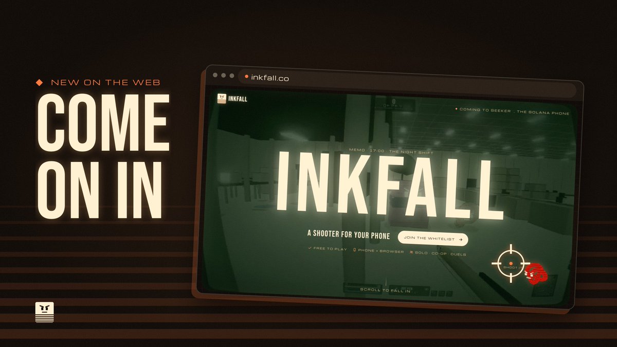 InkFall_Corp's tweet photo. Inkfall finally has a front door on the web. scroll through the office, pick a tool off the belt and shoot the page, every click leaves ink

come on in 👇 https://t.co/uXPguvDiZq