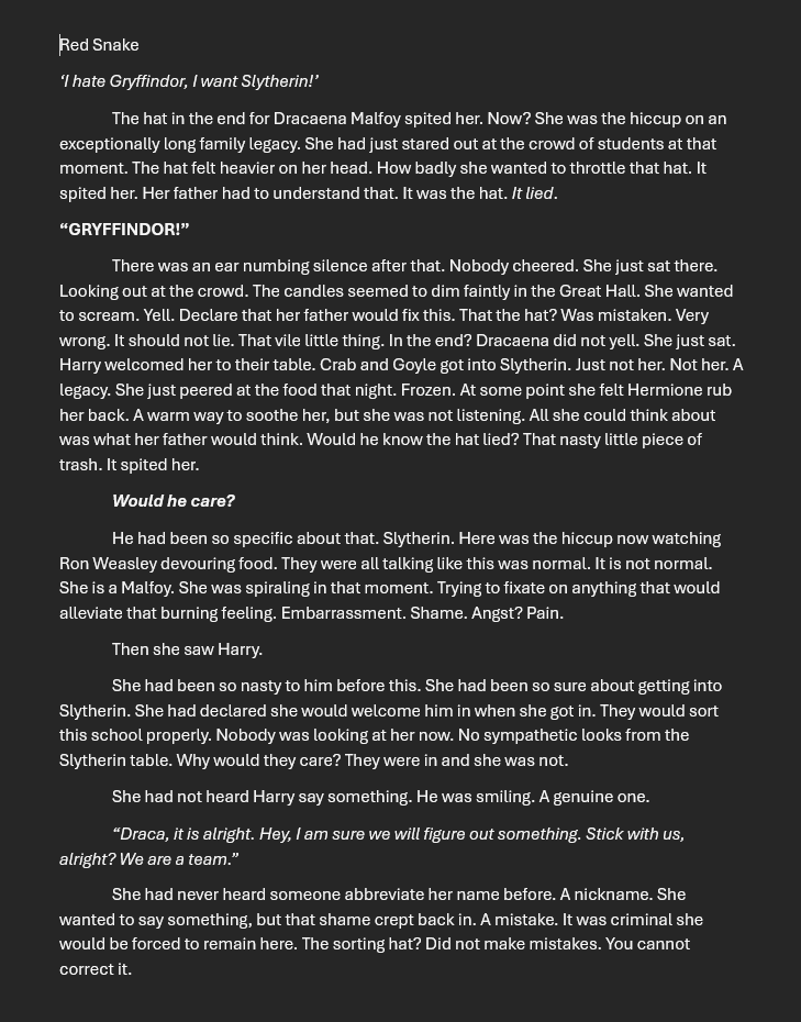 DatingSims's tweet photo. I was actually curious how this would read as a Malfoid fic so I wrote up an intro. I'm ballsy, baby. Wonder if I should continue it though. The 'What if Malfoid got into the wrong house because the hat was a dick?' https://t.co/N5EzVHq4bO