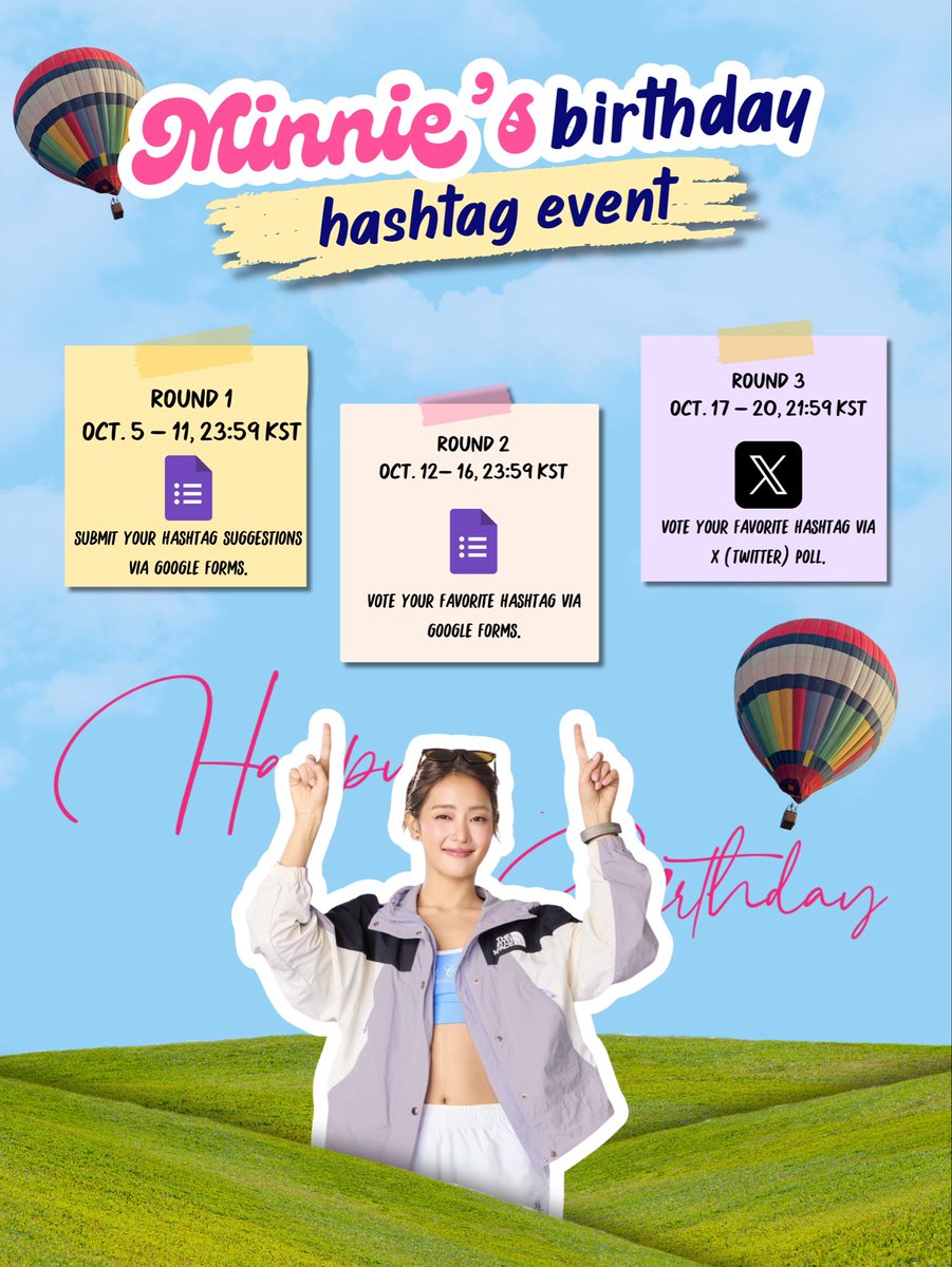 minnicha_th's tweet photo. [📢] #Minnie’s 29th birthday is coming soon! 💗
Let’s make her special day even more special with a hashtag made by Neverland!

Have a hashtag idea for Minnie’s birthday? ✨
Share it with us through the Google Forms link below ⬇️

OCT. 5 - 11, 23:59 KST

🔗 https://t.co/v3GiJQCpcm

#มินนี่ #민니
#idle #아이들