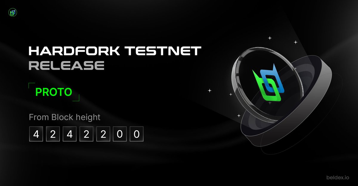 BeldexCoin's tweet photo. The next evolution of Beldex is coming to Testnet. 

Hardfork PROTO is set to activate on the Beldex Testnet
 at block height 4,242,200.