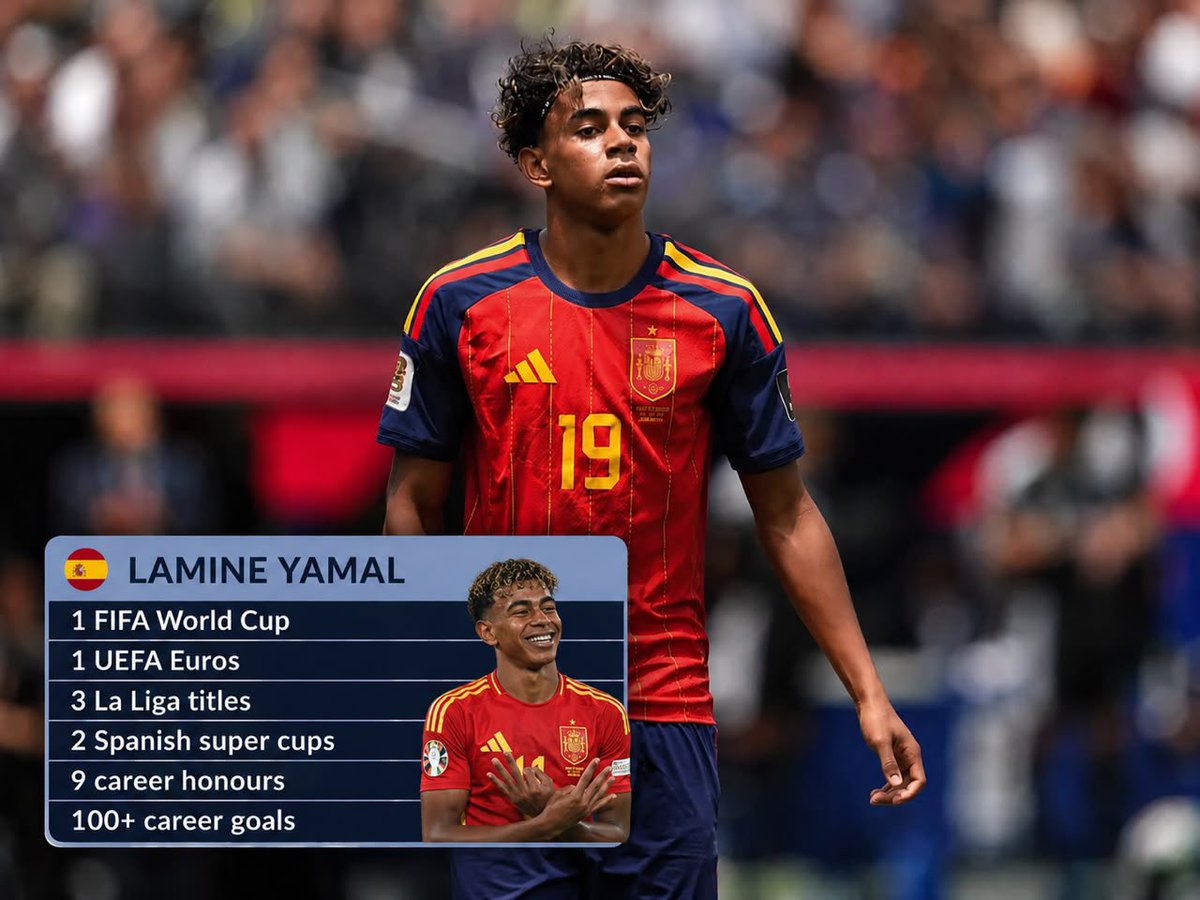 CrewsMat10's tweet photo. The greatest CV ever by a teenager in football history. And he’s about to add a Ballon d’Or to it. Insane.✨ https://t.co/M6UQSxOVse