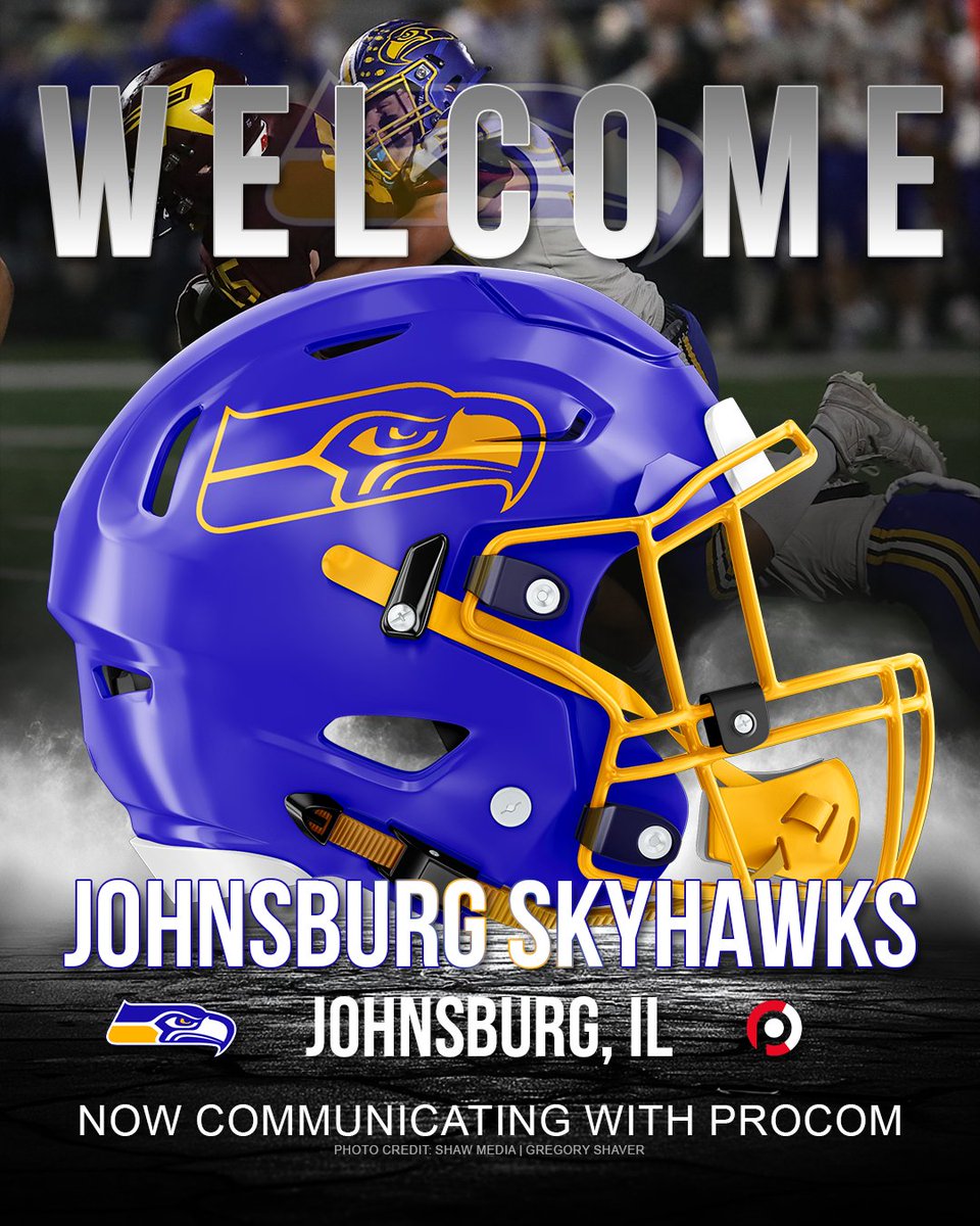 ProComHeadsets's tweet photo. Let’s give a big #ProCom welcome to @JHS_FB! We look forward to being on the sidelines with you! Good luck on Friday! @Coach_Lesniak #GoSkyhawks https://t.co/VTzp1xZ7kK