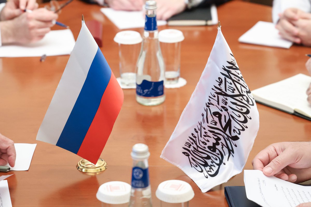 mfa_russia's tweet photo. 💬 FM #Lavrov to Afghan FM Amir Khan Muttaqi:

Congratulations on the 5th anniversary of Afghanistan’s liberation from NATO’s military presence.

We welcome your Government's clear achievements, including in combating terrorism &amp; drug trafficking.

https://t.co/3mi8sWZBEg https://t.co/YS06xg9VXW