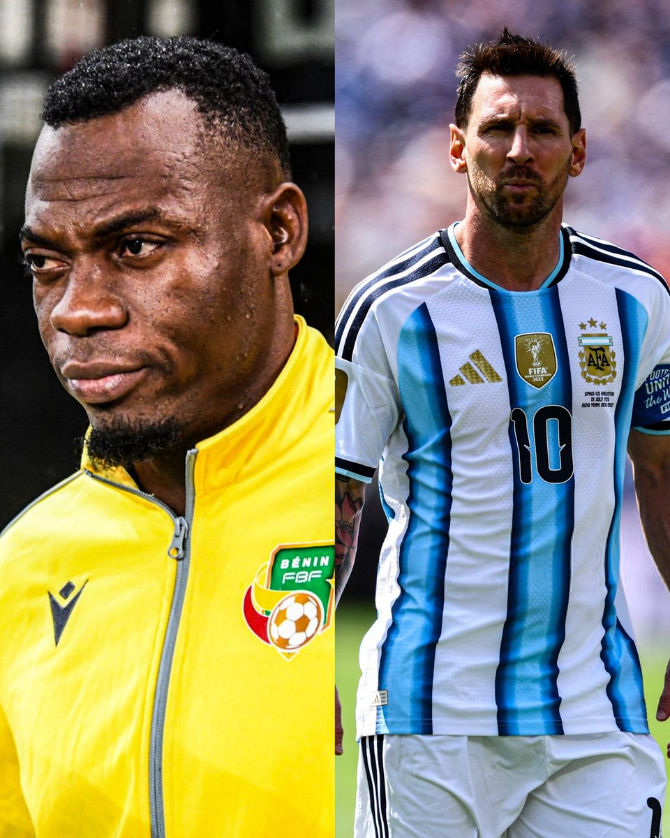 AtaqueFutbolero's tweet photo. ‼️🇧🇯🇦🇷 Marcel Dandjinou, arquero de Benín, sobre el amistoso vs Argentina: 

“¡SI MESSI QUIERE MARCAR, TENDRÁ QUE HACER TODO LO POSIBLE PARA LOGRARLO!

Soy portero, y mi rol es detener los tiros. Incluso si es el último minuto y hay un penalti, si Messi lo tira, intentaré detenerlo.

Es tan simple como eso: es el fútbol. Sí, estamos aquí para celebrar a Messi, pero nadie nos dijo que teníamos que regalarle un gol.

Y conociendo a Messi, no necesitamos hacerle regalos”. 

[@footmercato]