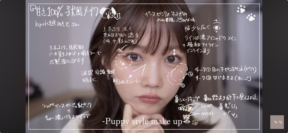 mottuarella11's tweet photo. みさとさんのこの子犬メイクがいまのところ最強すぎるから自分用にメモまとめた https://t.co/77Hq0PsLoR