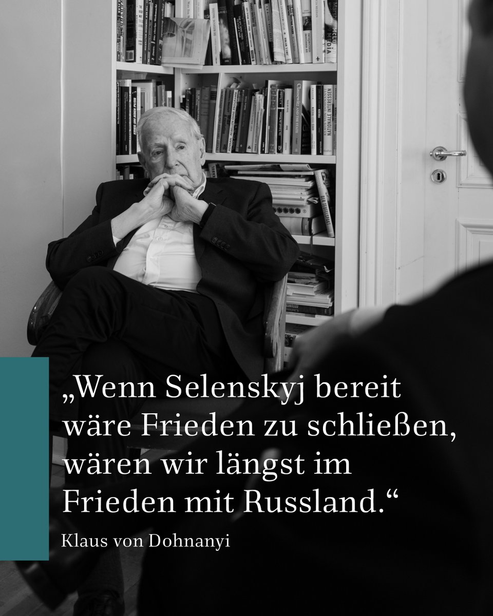 maxotte_says's tweet photo. Klaus von Dohnanyi: "Wenn Selenskyj bereit wäre, Frieden zu schliessen, wären wir längst im Frieden mit Russland." Das ganze Gespräch hier: https://t.co/PvtNSDl7PM https://t.co/YYvBrTIIm6