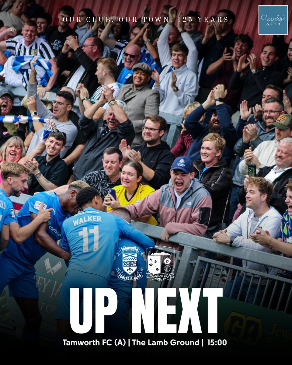BarrowAFC's tweet photo. Joining us on the road this weekend? 🛣
Tickets are now on sale for our trip to Tamworth FC on Saturday! Secure yours here 🎟 https://t.co/VVkLl5eSOE
#WeAreBarrow https://t.co/m46k6RajMg