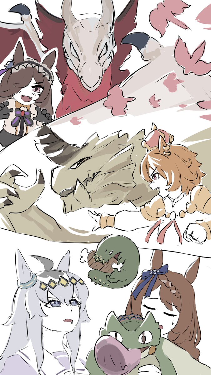ruu_wk's tweet photo. Full artwork on third image. We're back to uma x monstieeee!
#umamusume #monsterhunter https://t.co/cWVTRhqbWP