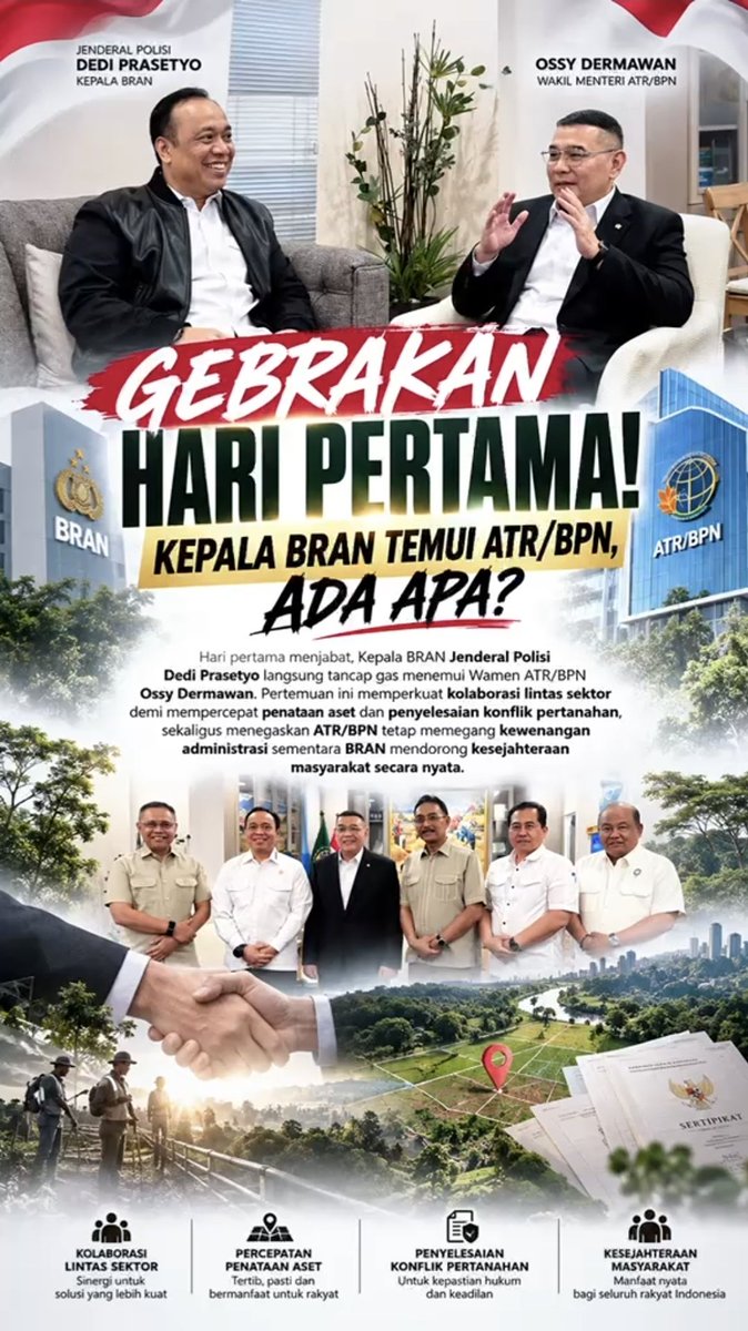 jurnal1nformasi's tweet photo. Reforma agraria bukan sekadar soal tanah, tapi soal kepastian dan keadilan bagi masyarakat. BRAN dan ATR/BPN mulai menyatukan langkah untuk mewujudkannya.

#BRAN #ATRBPN #FYP #ReformaAgraria https://t.co/ou2aogtKSU