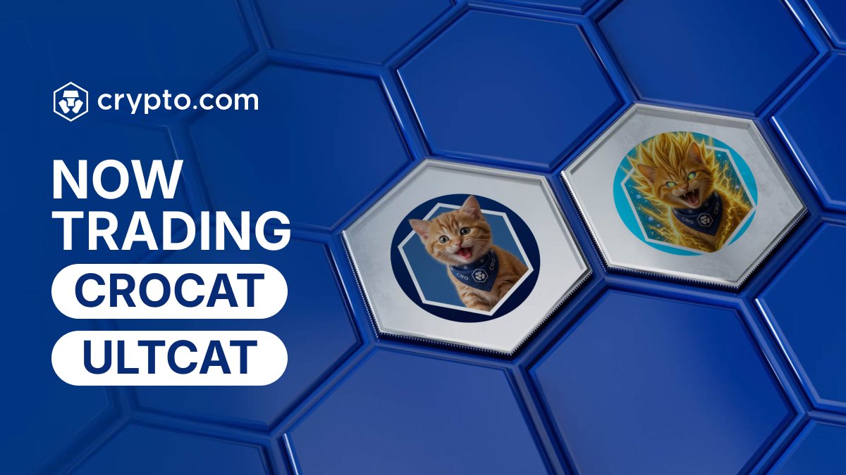 cryptocom's tweet photo. CROCAT ($CROCAT) and ULTCAT ($ULTCAT) is now available for trading in the https://t.co/w0F6Ou1aBB App.

Purchase $CROCAT and $ULTCAT easily with USD, EUR, and 20+ fiat currencies
👉 https://t.co/zk0J1mJvR7

For more details: https://t.co/CCLJqWKlVX 

@UltraCatOnCro @CroCat_Token https://t.co/EekTxN9jtj