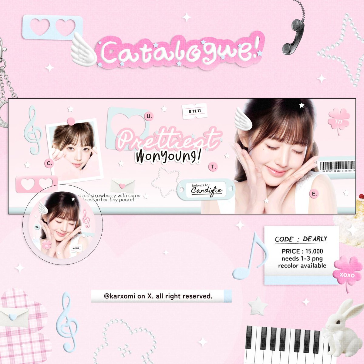 karxomi's tweet photo. help repost 🥹🐣

haiii! candif openk lagiiiie! layout qr wpp dan wabis juga yah! kalo kamu mau custom juga udah openk!!
bisa wasap buat fastresp dan katalog lengkapnya ada di tele 😗🫶 marie jajank

#zonauang https://t.co/KzbBgm4qIt