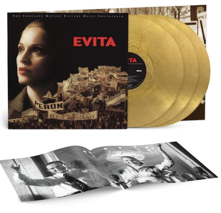 MadonnaM4nia's tweet photo. And breathe! All three variants of the #evita vinyl and CD (re)issue pre-ordered and secured! Very excited to have both the #redvinyl and #goldnugget coming my way! What a wonderful addition to my #madonna vinyl collection Roll on 13th November when I can get my #evaperon on!!! https://t.co/SusOJERdy3