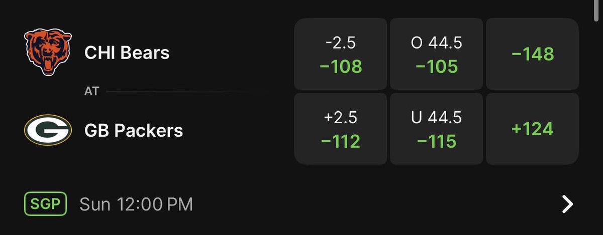 BearDawnn's tweet photo. Packers 2.5 point underdogs at home while the bears have a backup QB😭 #shit https://t.co/np5Ytqgdi3