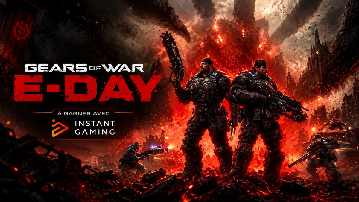PwnZ___'s tweet photo. 🎁 CONCOURS #GearsOfWar : E-DAY ! 🎁

En partenariat avec Instant-Gaming, on fête la sortie de la nouvelle claque Xbox ! Je vous offre le jeu ! 🔥

1️⃣ RT + ❤️ ce tweet
2️⃣ Follow @PwnZ___
3️⃣ Réponds : Tu choisis sur PC ou Xbox ? 👇
4️⃣ Pour valider ta participation clique sur le lien en commentaire !

📅 TAS : 31/10 🍀