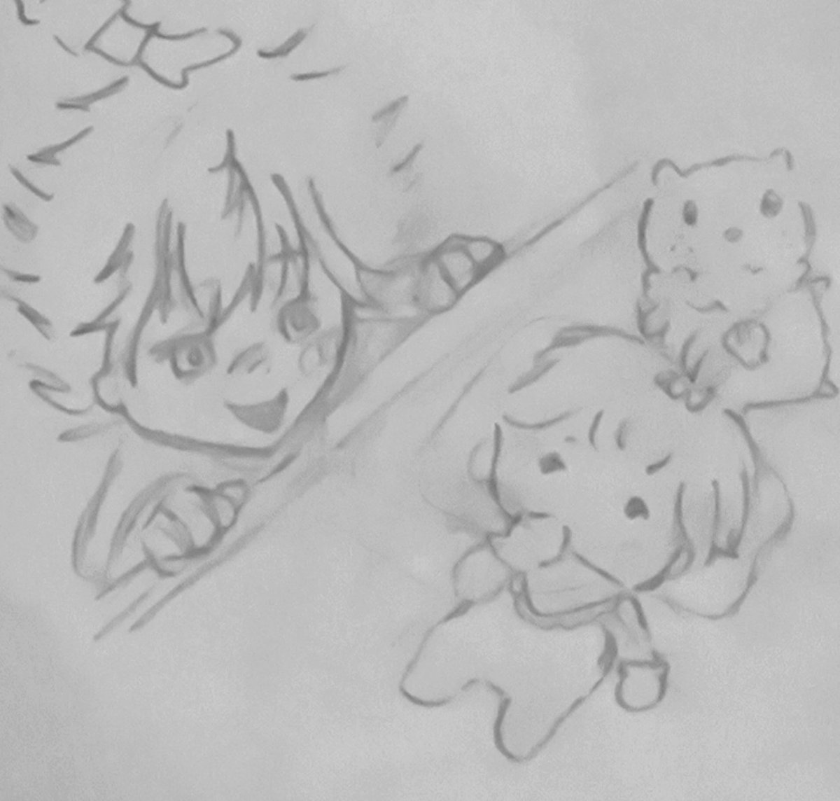 Dioxse__'s tweet photo. @AlyynxVG INDEED CUTIES!!, also my tablet camera sucks sorry but I drew little Hugh having gap tooth here (stupid headcanon I made in my head..) /silly https://t.co/U7RRRTCThi