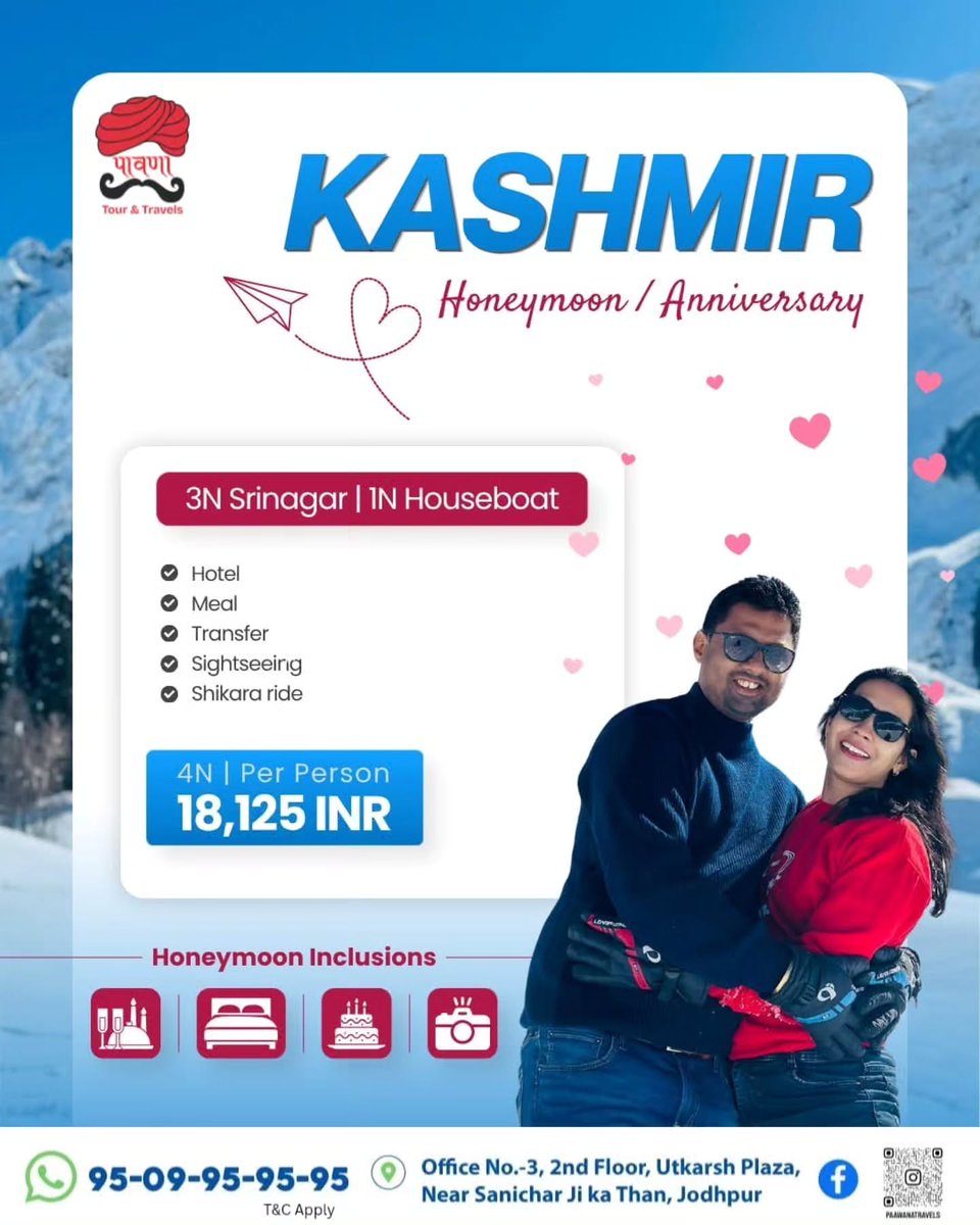 MyMy3323's tweet photo. Celebrate love in paradise with a Kashmir honeymoon. Enjoy cozy houseboat stays, romantic Shikara rides, and breathtaking scenery as you create unforgettable memories together. https://t.co/xDniHKj0A5