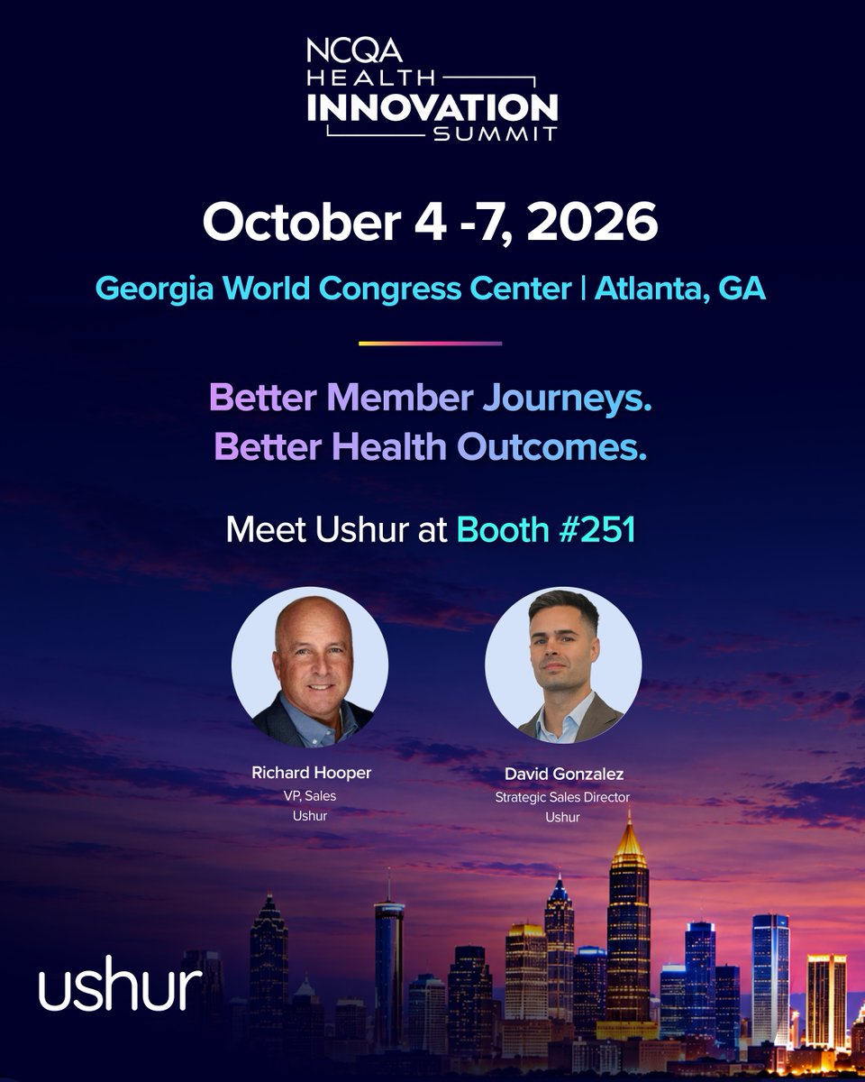 ushurInc's tweet photo. Meet Ushur today at #NCQA Booth #251. See how #AIagents improve member engagement, increase #HRA completion, close care gaps, and reduce admin effort across digital and voice. https://t.co/l8mDZBdcWS #NCQASummit #AIAgents #memberservice #hipaa #healthtech #digitalcare #CX https://t.co/CpHhDgCtZJ