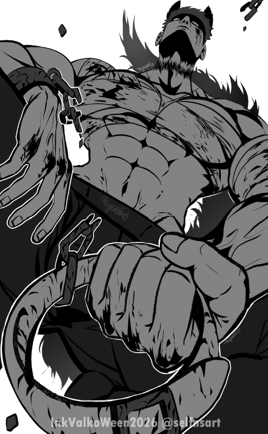 selfnsart's tweet photo. They thought they could control him.

#InkValkoWeen2026 Day 6: Collar.

#BringValkoBack #ValkoIs6thLi https://t.co/RlPyK9OwbM