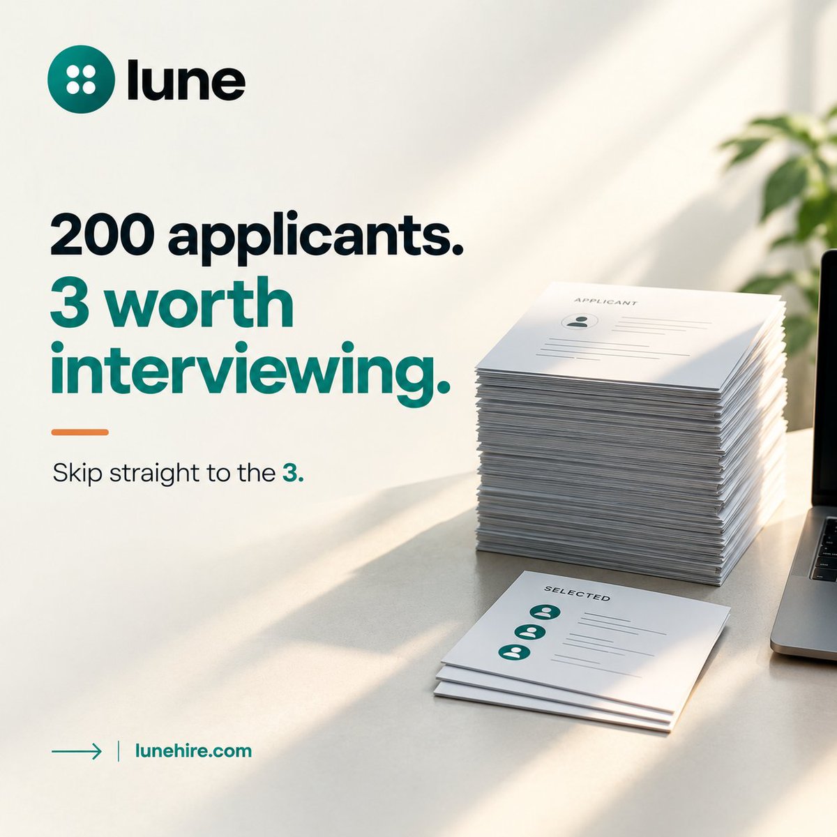 lunehire's tweet photo. Cut through the noise and hire on signal. 

Use Lune today!

Check profile. https://t.co/cZ6xKyEzMA