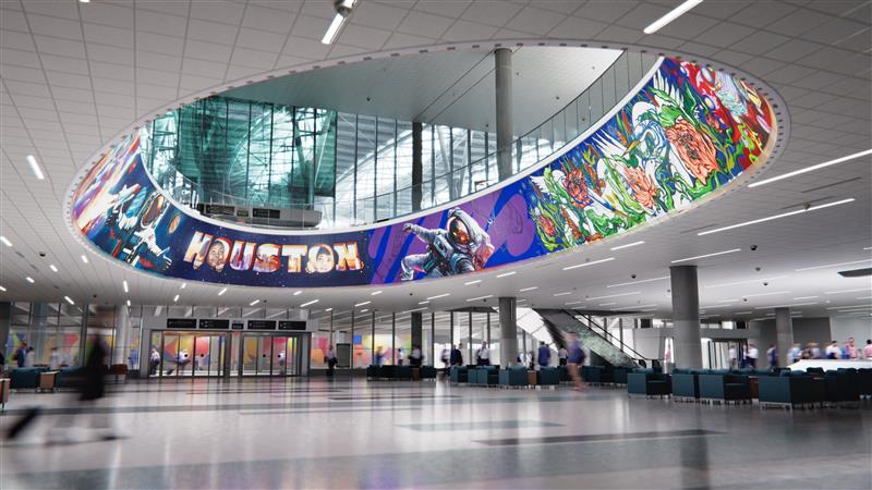 FordAudioVideo's tweet photo. The Oculus has been named a 2026 DSF Pixel Award winner! 🏆

We’re proud to have helped bring this 220-foot immersive LED experience at George Bush Intercontinental Airport (IAH) to life.

Learn more about The Oculus: https://t.co/einlKnUhnc https://t.co/MymRsFJEaB
