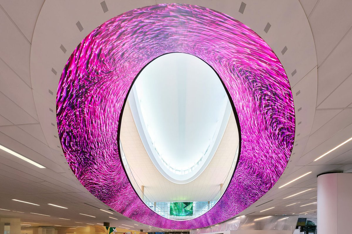 FordAudioVideo's tweet photo. The Oculus has been named a 2026 DSF Pixel Award winner! 🏆

We’re proud to have helped bring this 220-foot immersive LED experience at George Bush Intercontinental Airport (IAH) to life.

Learn more about The Oculus: https://t.co/einlKnUhnc https://t.co/MymRsFJEaB