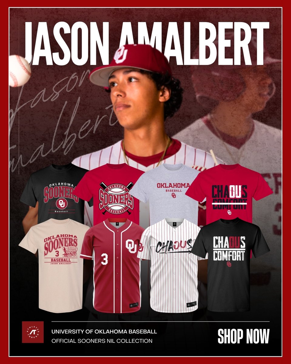 OUThreads_NIL's tweet photo. ⚾️ Jason Amalbert is putting his mark on the Sooners!

Show your support and rep the official Jason Amalbert NIL collection. 🧢🔥

🛒 Shop the collection: https://t.co/LmxSv28pEI
#BoomerSooner #OklahomaBaseball #Sooners #NIL #AthletesThread

📸 ou_baseball

with @Amalbert_Jason https://t.co/3npj1viaOo