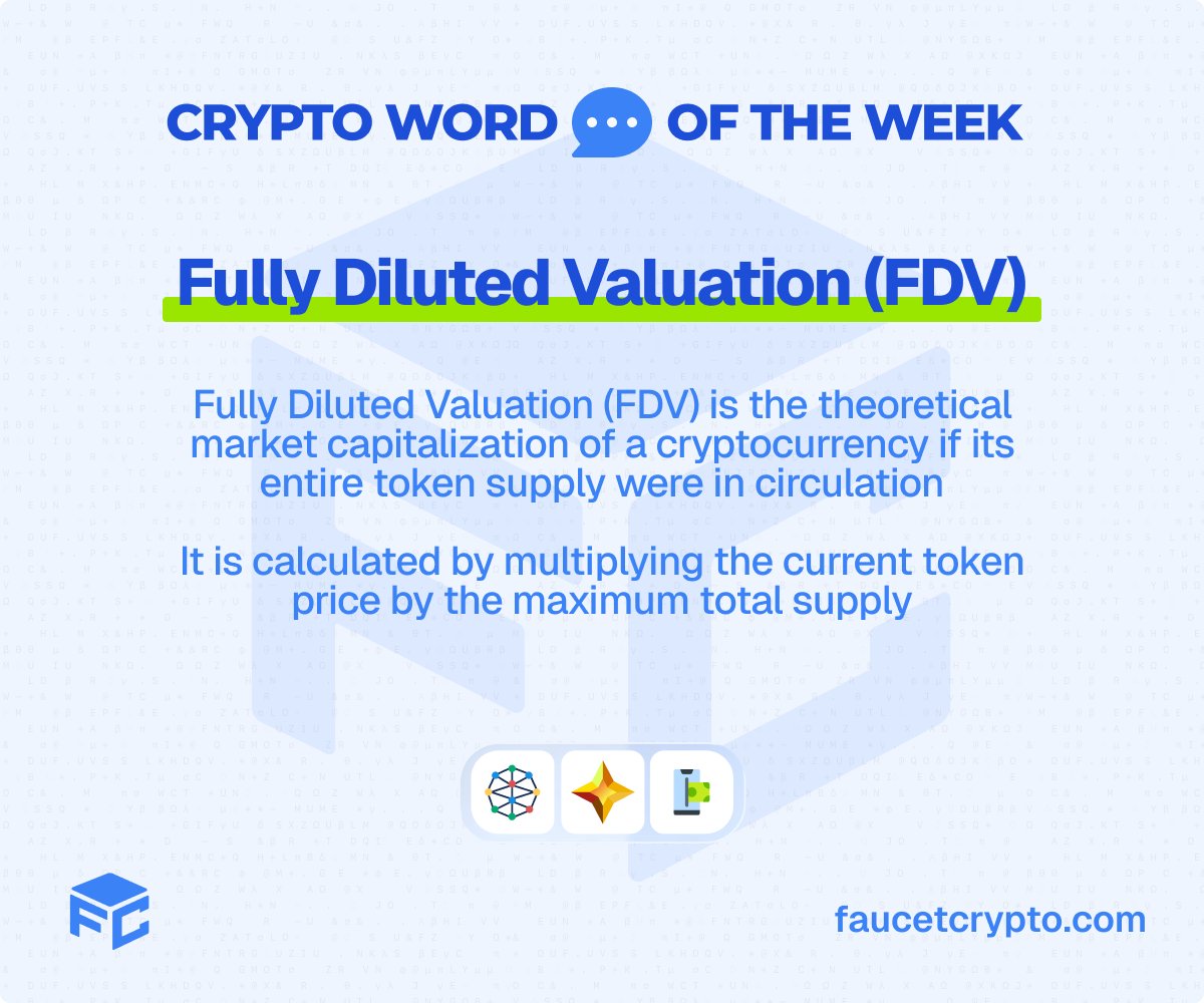 faucetcryptocom's tweet photo. 💎 Crypto Word of the Week: Fully Diluted Valuation (FDV)

Get free crypto: https://t.co/4Sf5JJEfKj https://t.co/hbHDhNZh00