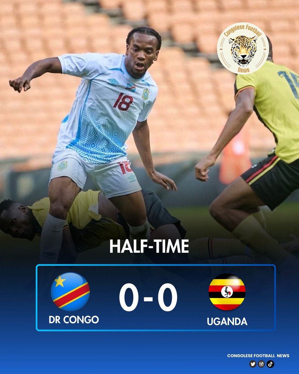CongoleseFNews's tweet photo. ⏸ 𝗠𝗜-𝗧𝗘𝗠𝗣𝗦 !

La RDC 🇨🇩 🐆 rentre aux vestiaires sur le score de (0-0) face à l’Ouganda 🇺🇬 !

#RDC #RDCUGA #UGADRC https://t.co/TybqHJ1WwT