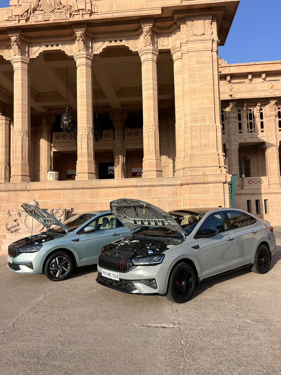 Parth_Go's tweet photo. Skoda Slavia facelift has arrived, and while there aren’t any major mechanical changes, there’s one update that makes a big difference - the 1.0 TSI now gets a new 8-speed torque converter automatic, replacing the older 6-speed unit.

The new gearbox makes the Slavia smoother to drive, especially in the city. At highway speeds, the engine runs at much lower RPMs, which should also help efficiency. Even the creep mode feels smoother and less aggressive than before. And honestly, the 1.0 TSI still has enough performance to keep things fun. It definitely doesn’t feel underpowered.

Then there’s the 1.5 TSI. It continues with the 7-speed DSG and gives you considerably more performance. Being a four-cylinder, it is also more refined and quieter than the 1.0 TSI. Sadly, there’s no manual option with the 1.5, so if you want a manual, the 1.0 TSI is the one to go for.

Both engines have their own appeal. If you want more power, the 1.5 TSI is an easy choice. But if you want a fun-to-drive sedan without spending more, the 1.0 TSI is still a very good option.

There are a few other updates too, including a 360-degree camera, rear-seat massage function and some cosmetic changes. The cabin is largely familiar, but these additions make it feel more complete.

And the Monte Carlo? I really like it. The Steel Grey colour, sporty details and premium feel give it a very classy look.

The ride though firm at low speeds feels quite balanced otherwise and the 179 mm generous ground clearance is a big reason why the Slavia can be considered over compact SUVs. 

With the sedan segment shrinking in India, the Slavia continues to be a strong contender for anyone who still wants a proper, fun-to-drive sedan.