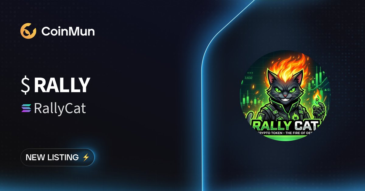 coinmun's tweet photo. ⚡️ New Listing @RallyCat ⚡️
$RALLY RallyCat is now listed on CoinMun.
Market Cap: $40,265
🚀 Discover here: https://t.co/DnFVw4Wfwe
#NewListing #CoinMun #Solana #Crypto https://t.co/2V4QCqCV9S