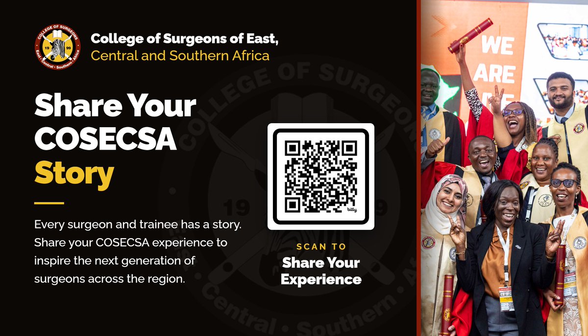 cosecsa's tweet photo. What has COSECSA training meant to you? Share your story for The COSECSA Experience: https://t.co/aN7ZxOZN4h #TheCOSECSAExperience #COSECSA2026 #Surgery https://t.co/yDGDY302Gj